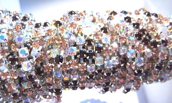 Rhinestone Chain Silver, Beige/brown / clear  SS12