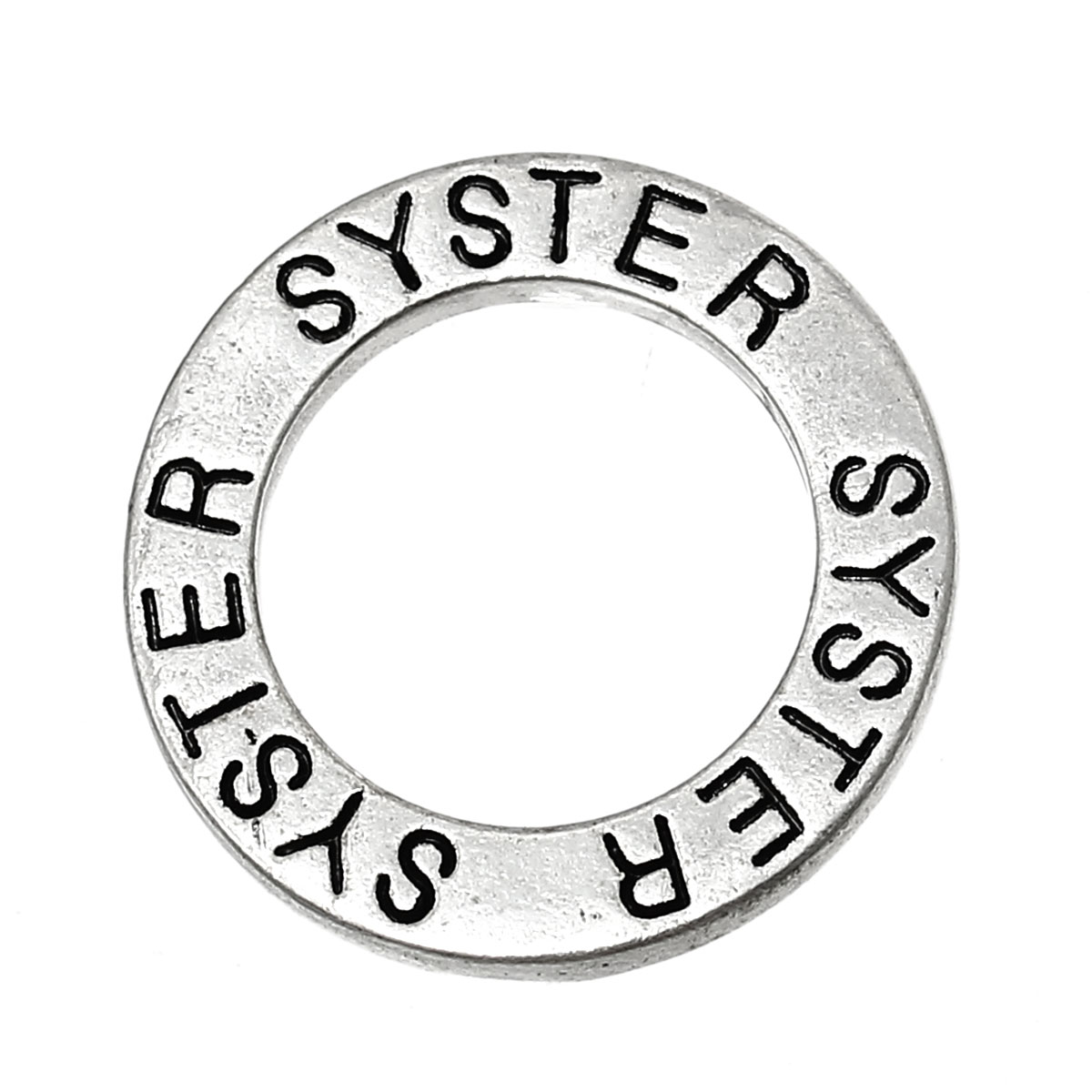 Budskapsring, silver  "SYSTER"