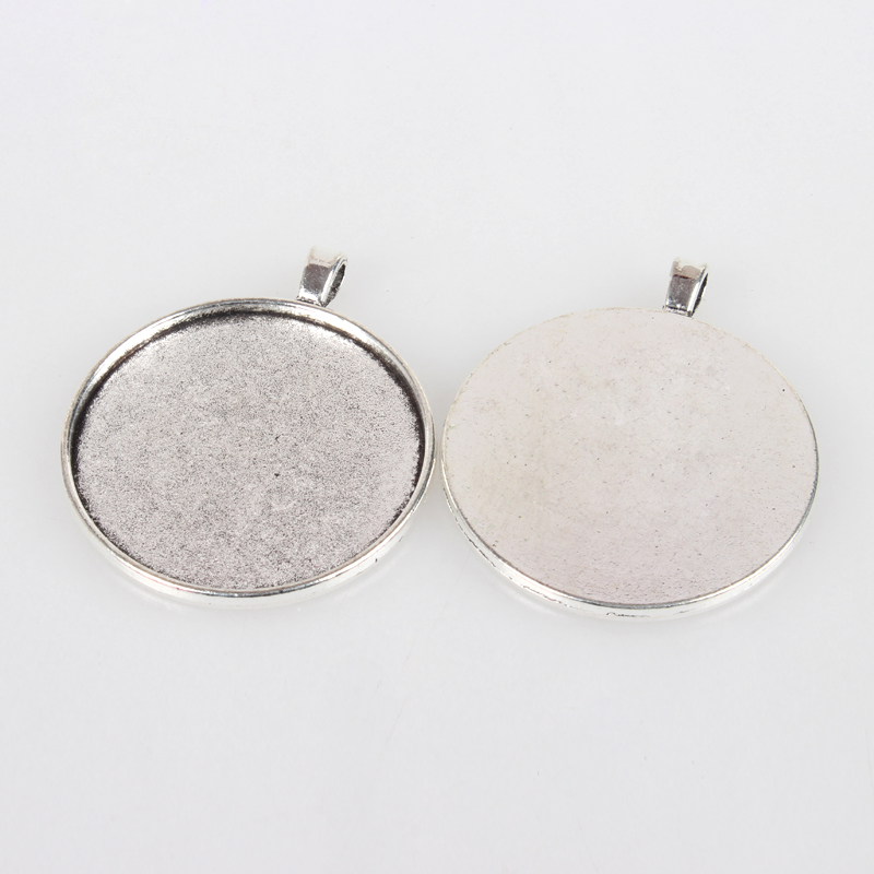 Cabochonhållare/ fäste  -Antiksilver 40mm