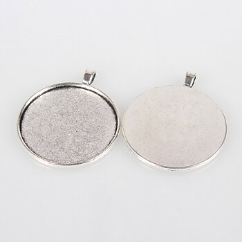 Cabochon Setting , Silver antique 40mm