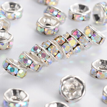 strass rondelle 6mm clear AB