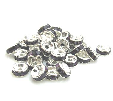 strass rondelle 6mm dark purple