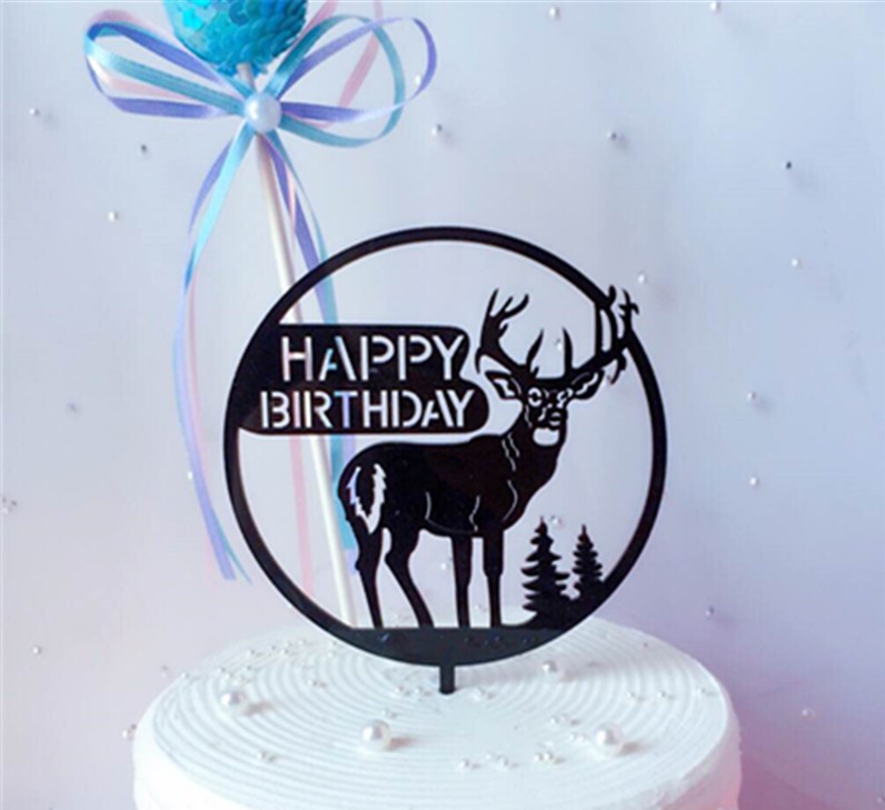 Cake Topper / Tårtdekoration i akryl - "Happy Birthday", Ren