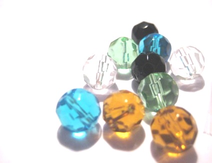Facetterad rund ,  Mix 10mm