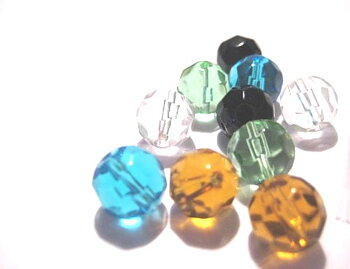 Facetterad rund ,  Mix 10mm