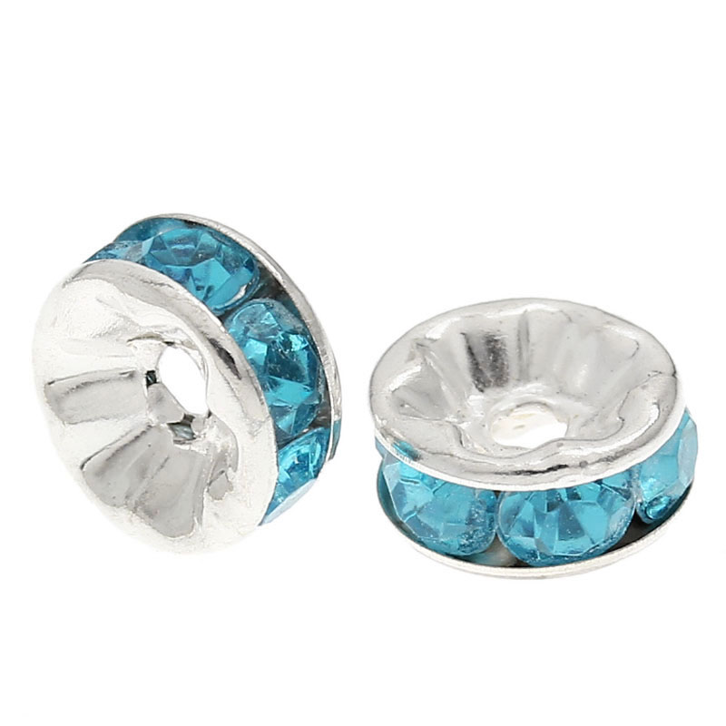 strass rondelle 8mm Teal