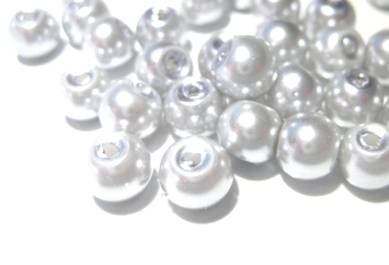Vaxade Glaspärlor , 6mm Silvergrå