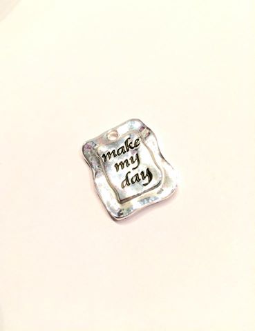 Texthänge/ Budskap, Silver "Make my day"