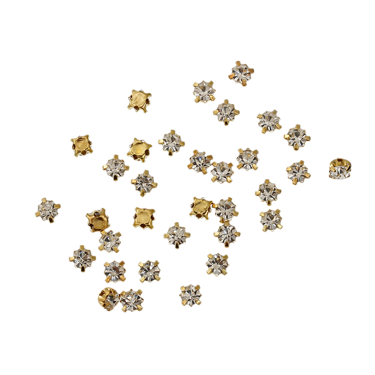 Montees, sewons. 4mm Clear gold - 2