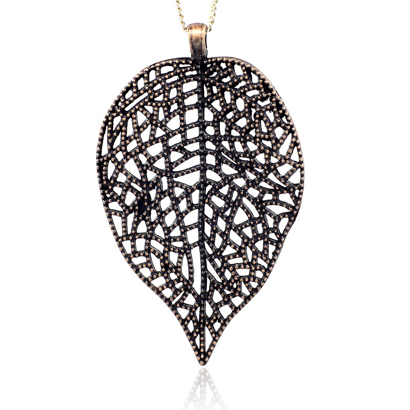 Large Luxury pendant -leaf 85mm Copper