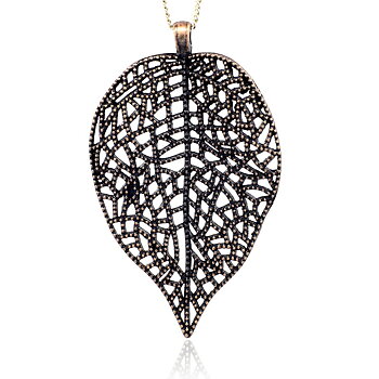 Large Luxury pendant -leaf 85mm Copper