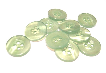 Wood buttons, 15mm  green