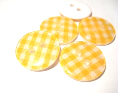 resin buttons, 15mm yellow