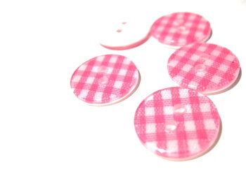 resin buttons, 15mm pink