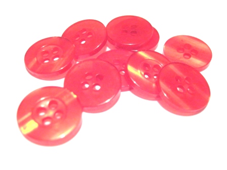 Wood buttons, 15mm  red