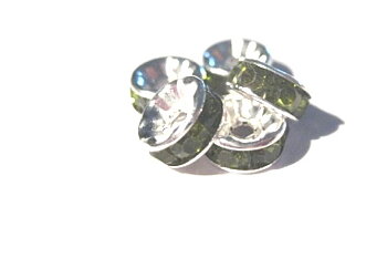strass rondelle 8mm olive