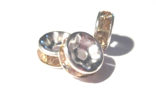 strassrondell, Silver 8 mm Beige