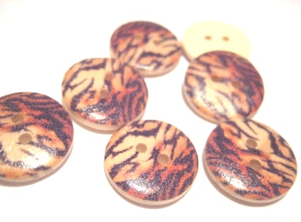 Träknappar, 18mm,  Tiger