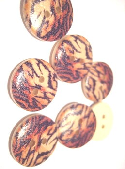 Träknappar, 18mm,  Tiger