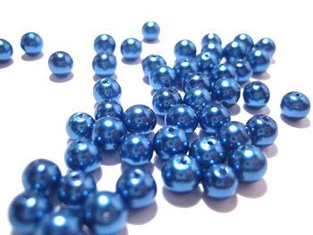 Vaxade Glaspärlor , 6mm Mörkblå