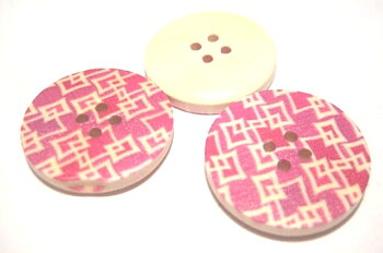 Wood buttons, 30mm  romb