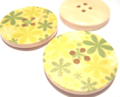 Wood buttons, 30mm  geen