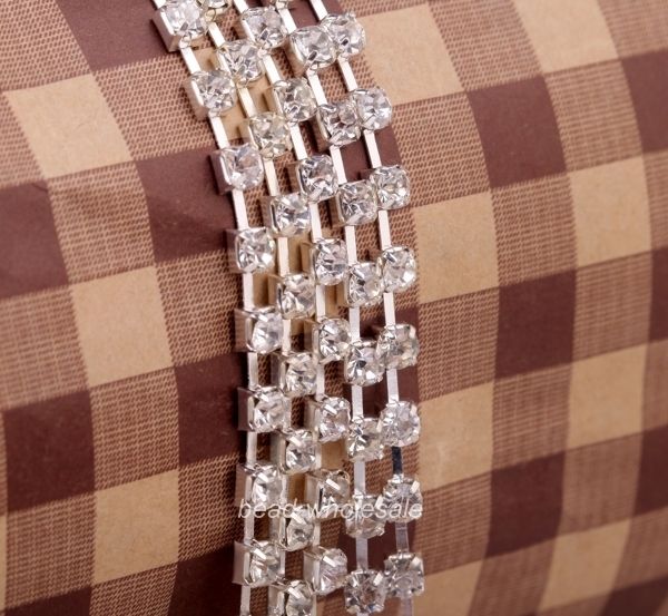 Rhinestone Chain - Clear , 4mm - 4