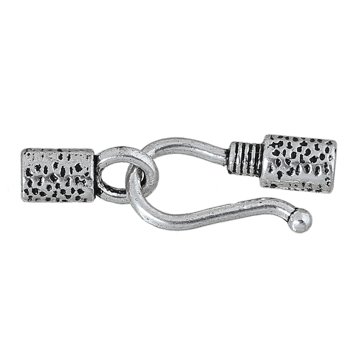 Toggle/hook clasp , Dots , Silver