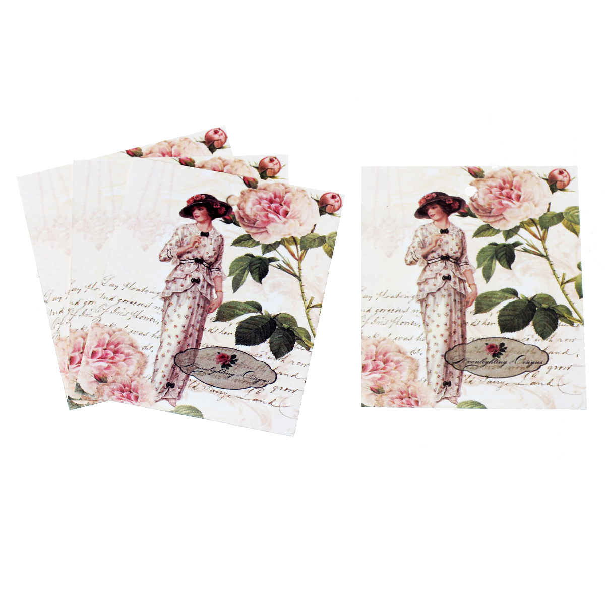 Paper tags / card - old flower