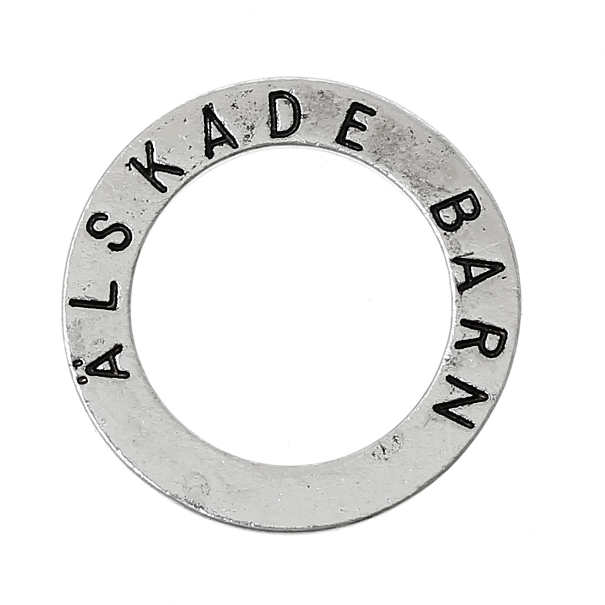 Budskapsring, silver  "ÄLSKADE BARN"