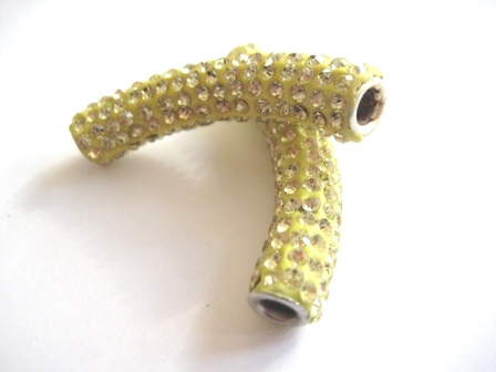 Rhinestone tube  yellow
