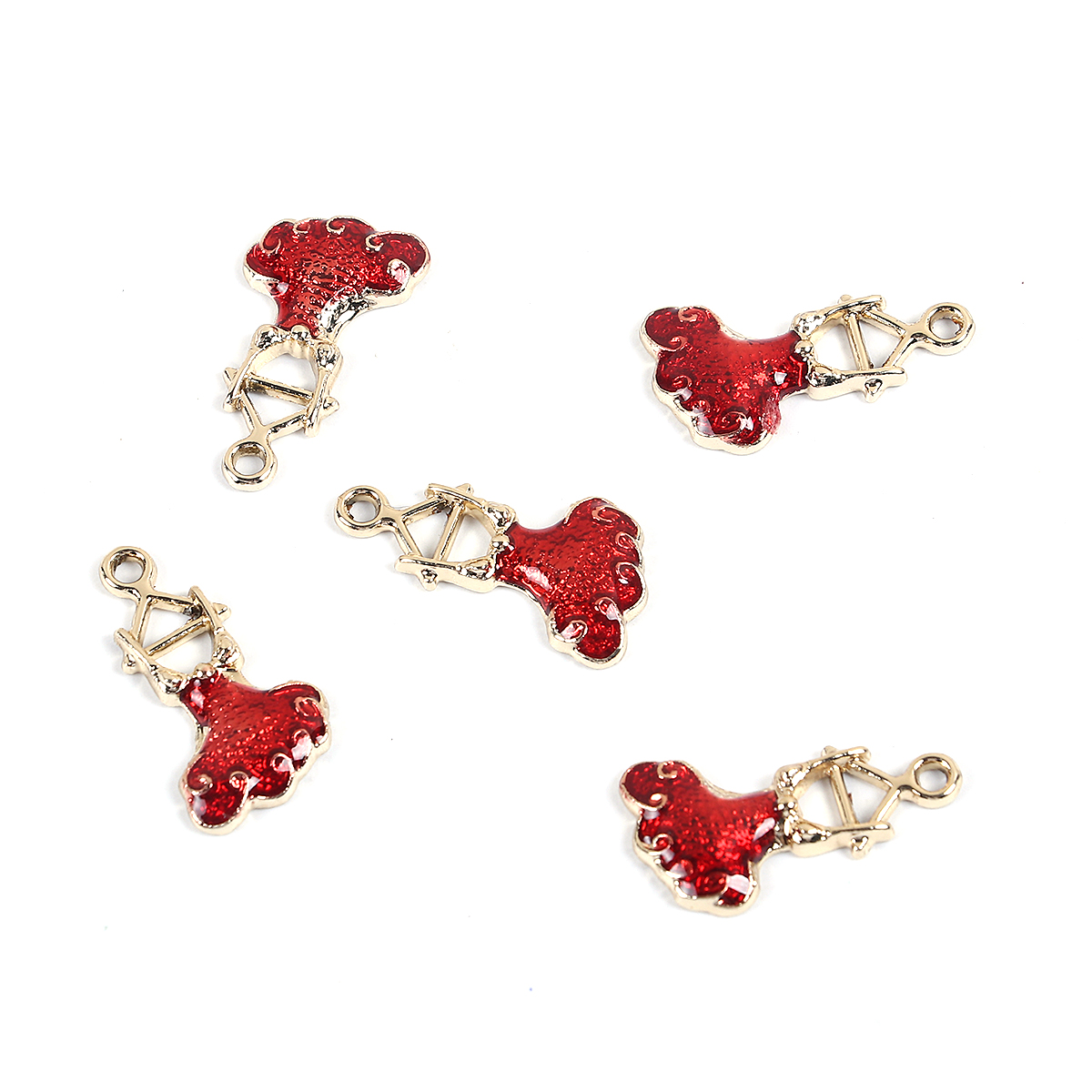 Charm   Enameld  dress,  Red - 2
