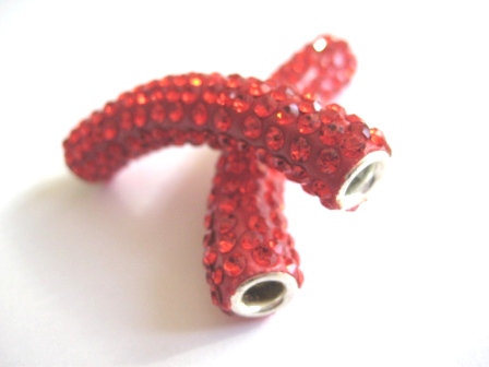 Rhinestone tube  red - 2