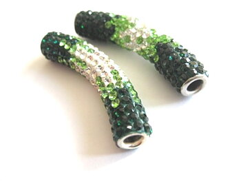 Rhinestone tube dark green mix