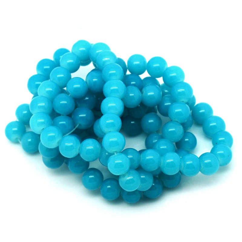 Round glass beads, 8mm  Blue