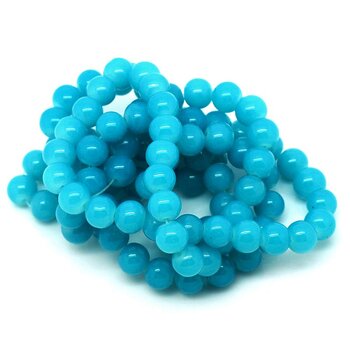 Round glass beads, 8mm  Blue