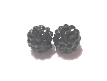 Resin/Pavepärla m. Strassnitar - 12 mm, Jet