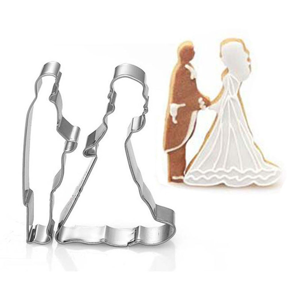 Cookie cutter, stainless steel-  Wedding couple