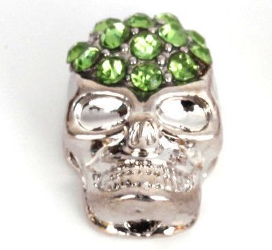 Skull 14mm, silver green