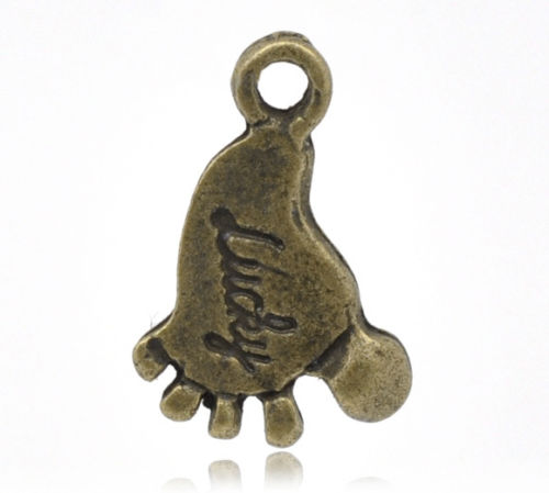 Charm,  bronze plated, foot