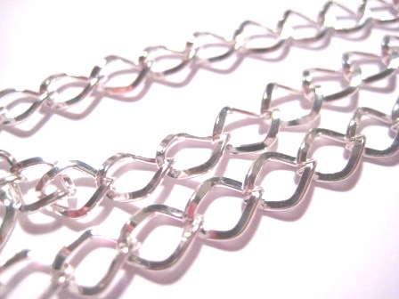 Kedja - vridna länkar, 7x8mm silver 1m - 3