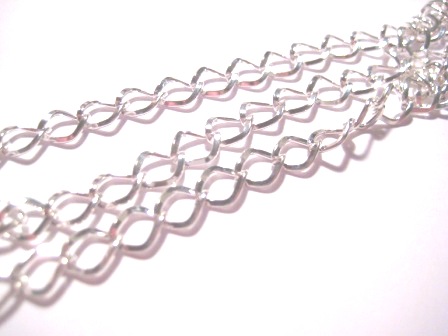 Kedja - vridna länkar, 7x8mm silver 1m