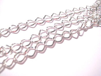 Kedja - vridna länkar, 7x8mm silver 1m