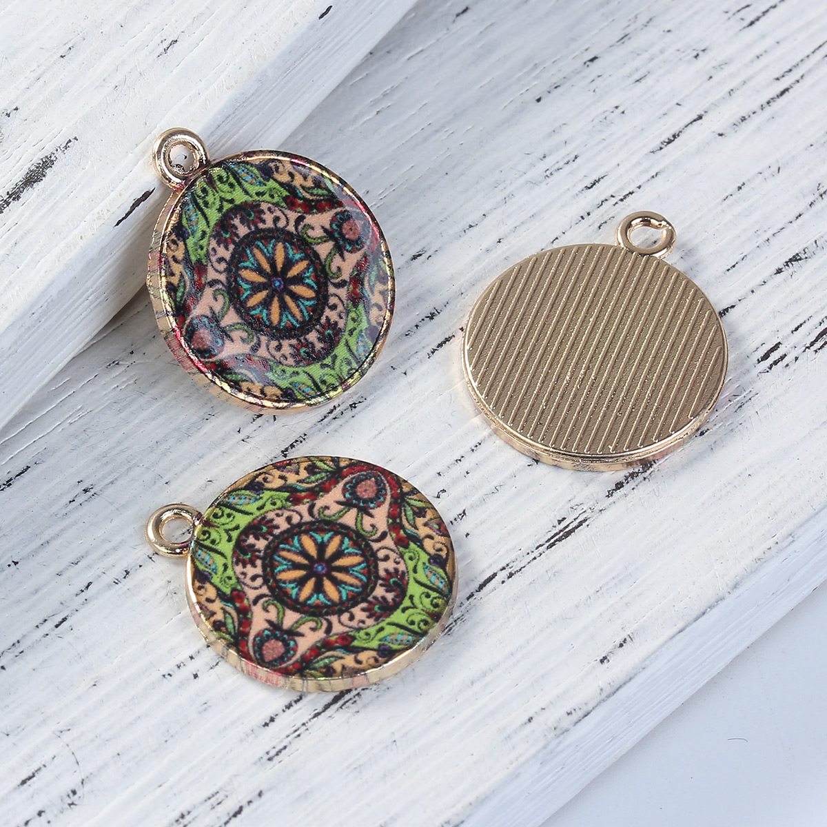 Charm -   Mandala, green - 2