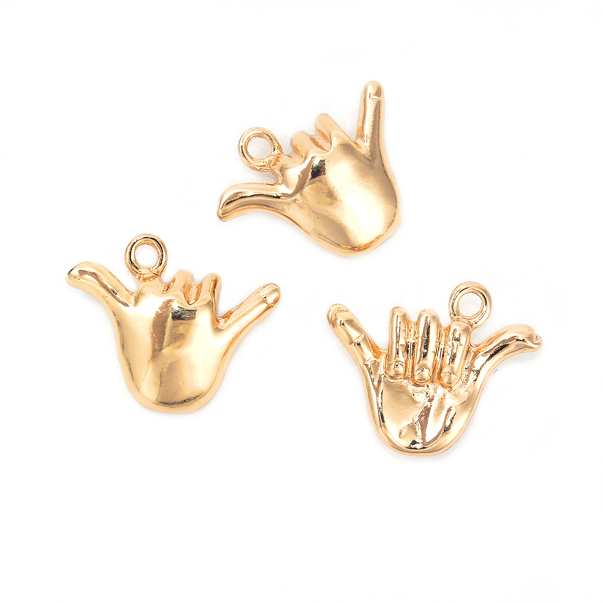 Berlock - Handtecken Shaka , 3D, guld - 2