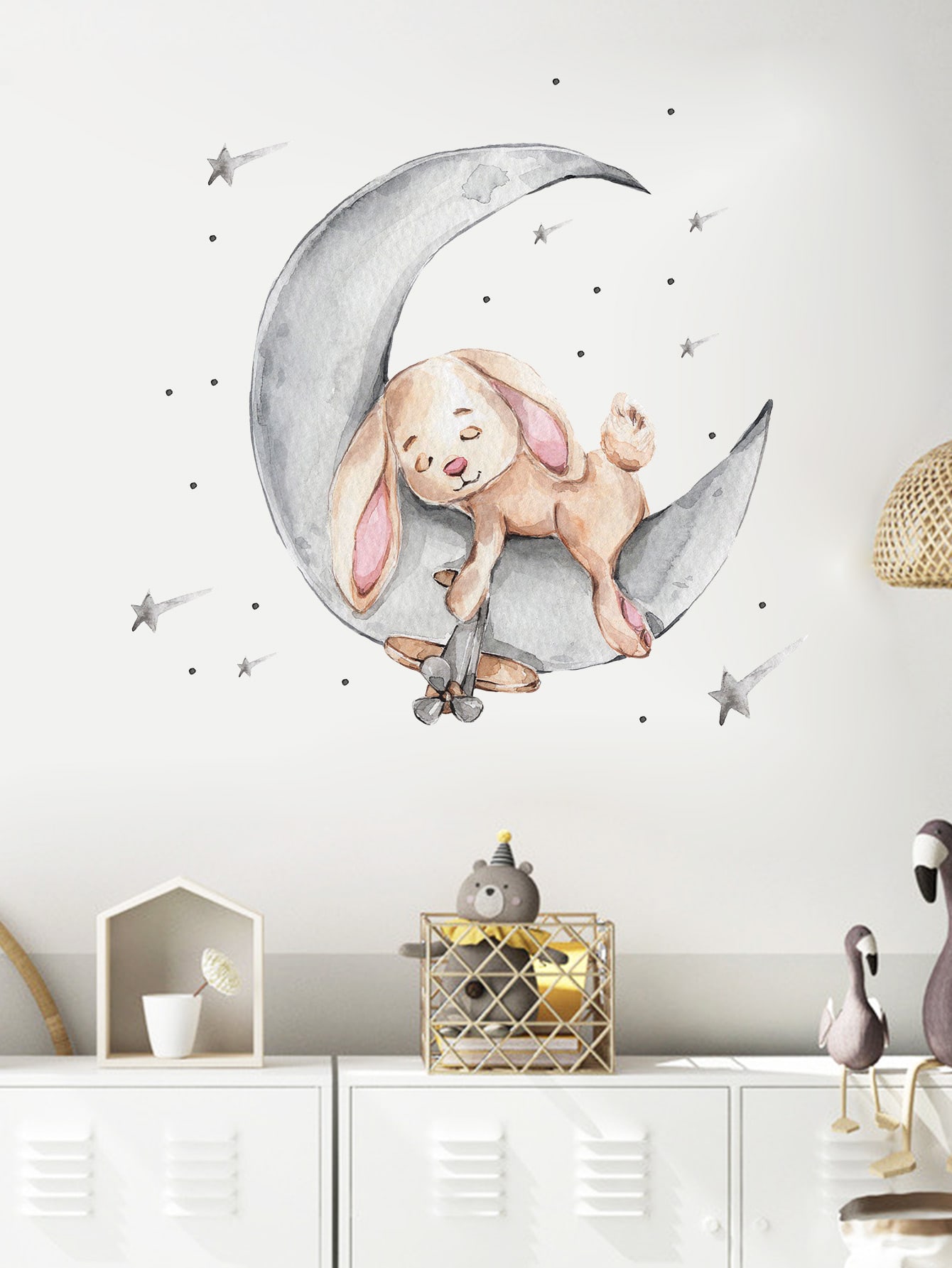 Wall deco,  Rabbit on moon