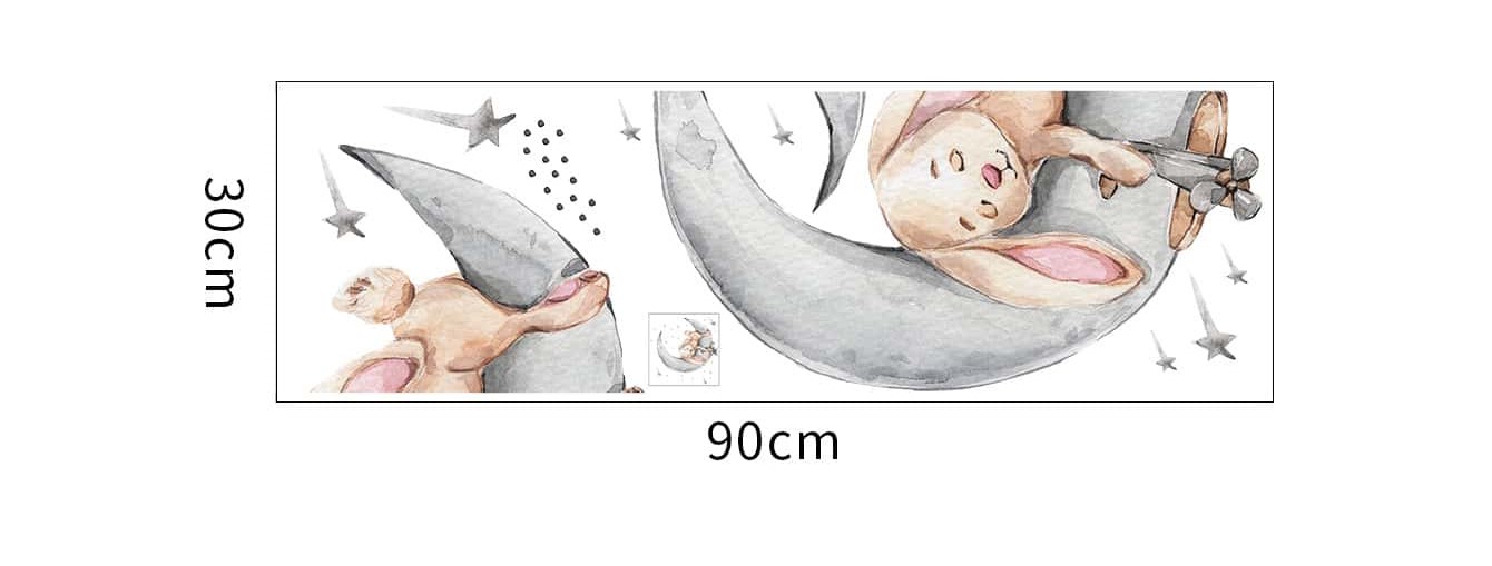 Wall deco,  Rabbit on moon - 3