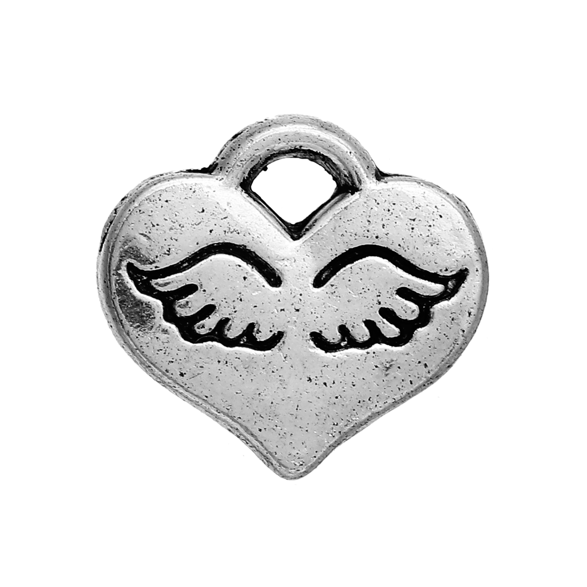 Charm - heart w. Angel wing