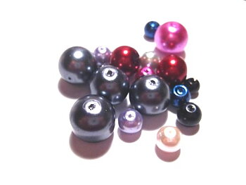 Vaxade Glaspärlor , mix, 10mm