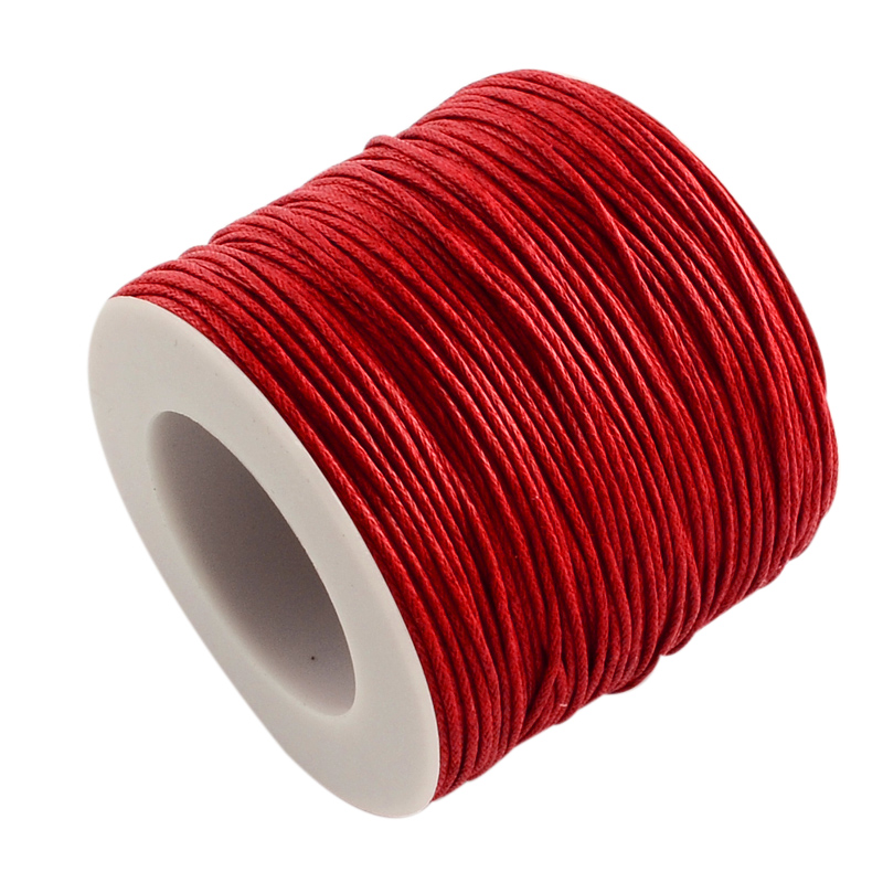 Waxed cotton,  red, 1mm, role 100yards